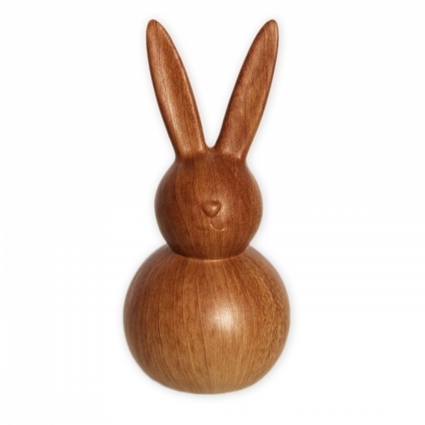 Zajíc keramika 17,5cm dekor dřevo